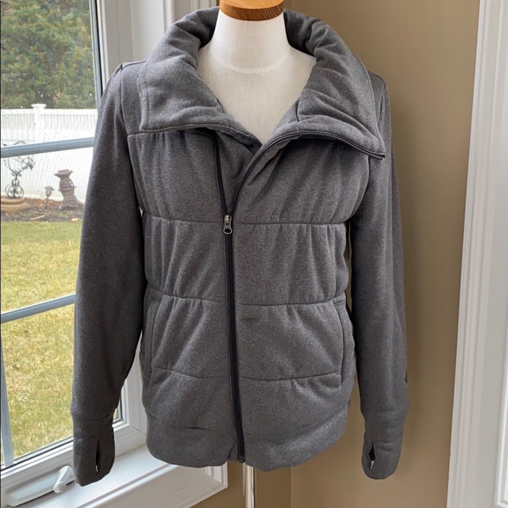 Gray Northface jacket zip up size medium